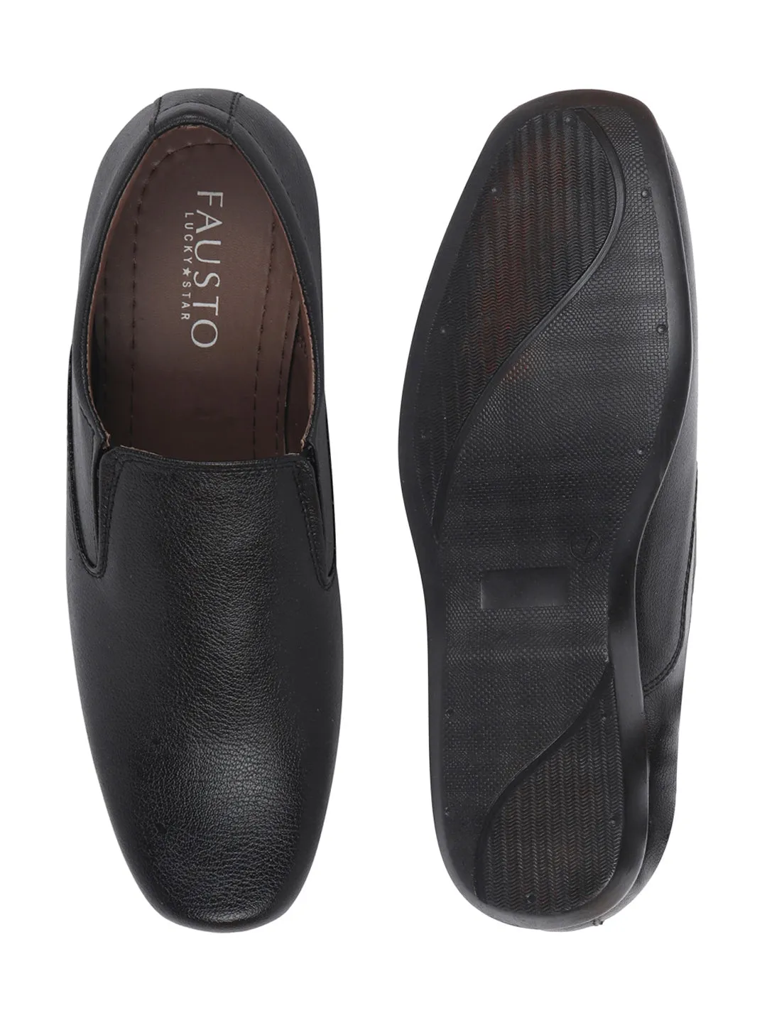 Men Black Formal Slip-On Shoes