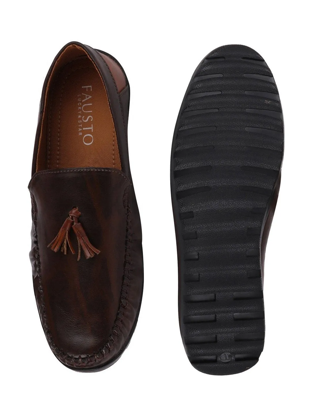 Men Brown Casual Slip-On Loafers