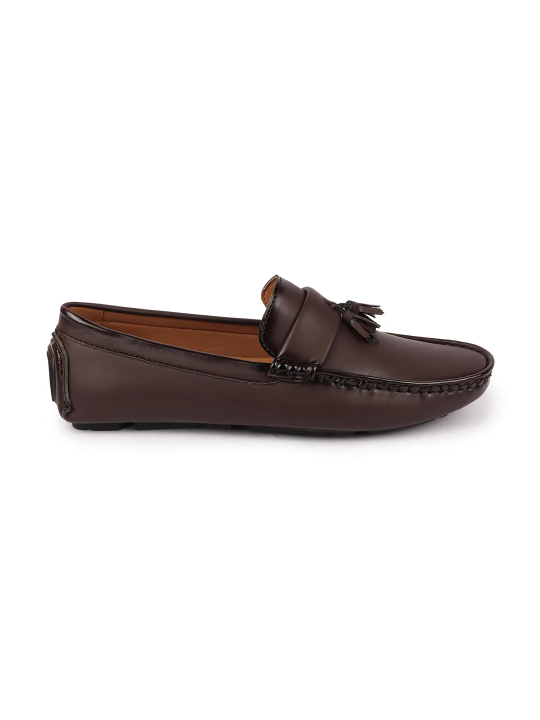 Men Brown Driving Outdoor Tassel Loafer and Moccasin Shoes