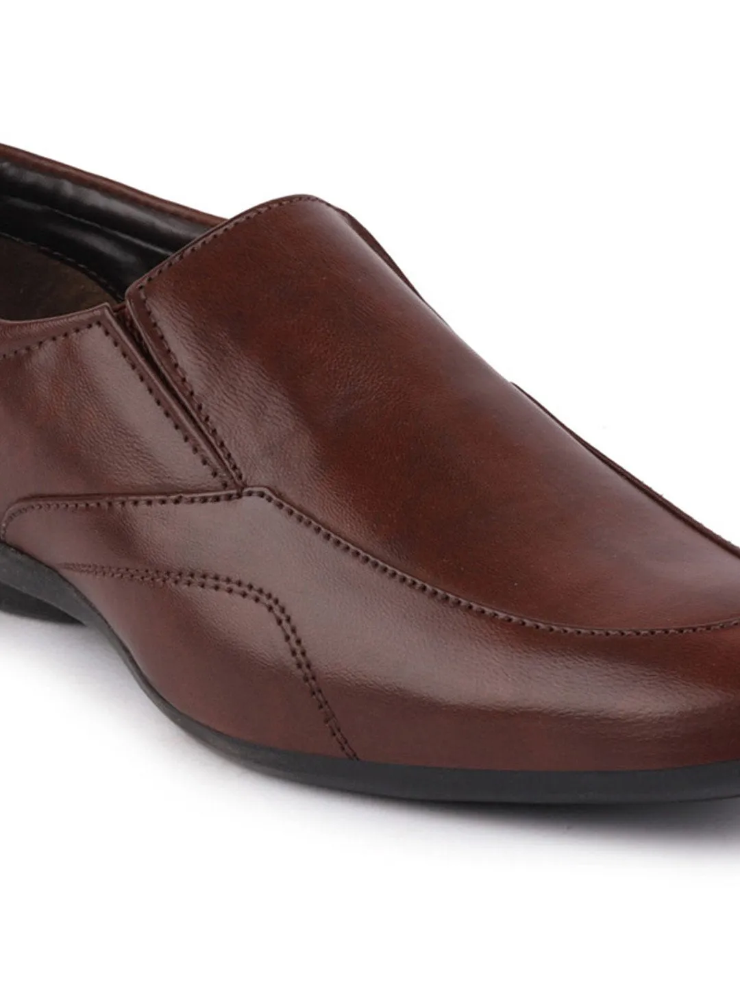 Men Brown Formal Slip-On Shoes