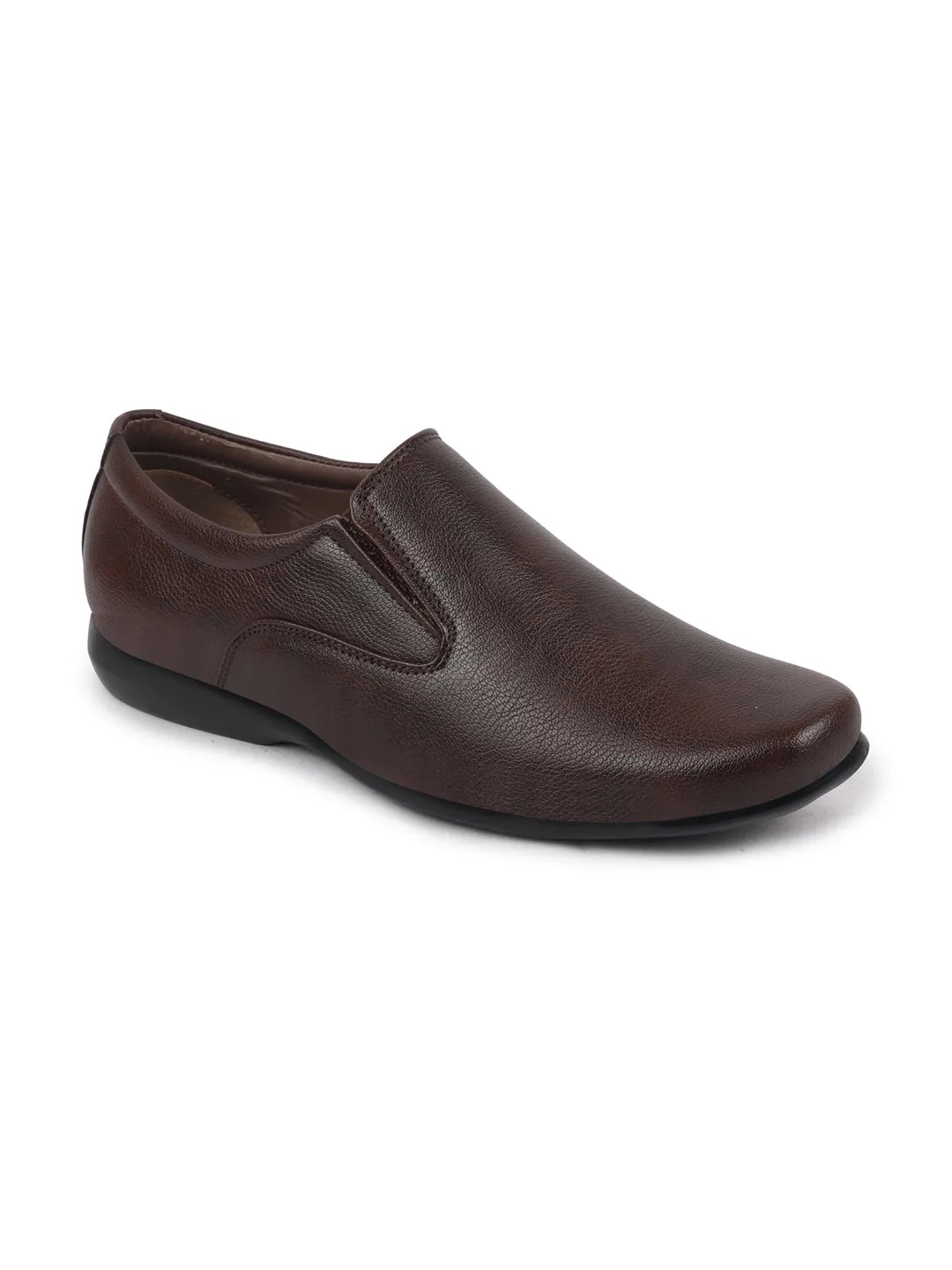 Men Brown Formal Slip-On Shoes