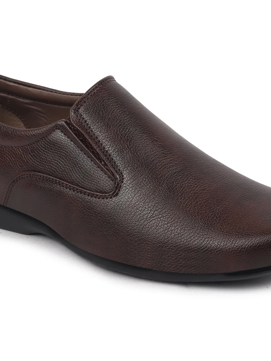 Men Brown Formal Slip-On Shoes