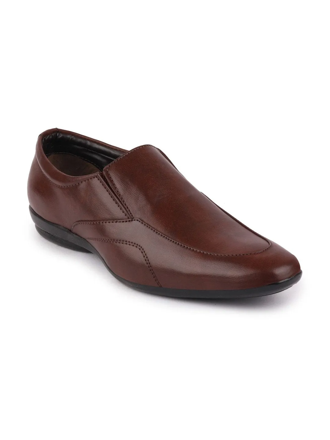 Men Brown Formal Slip-On Shoes