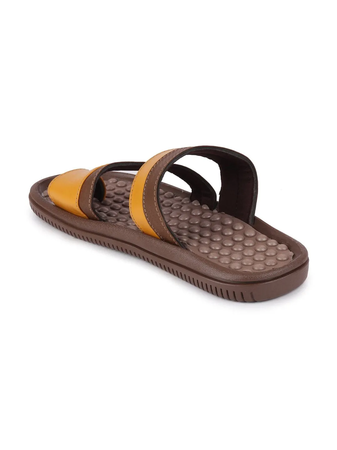 Men Brown/Tan Casual Slip-On Slippers