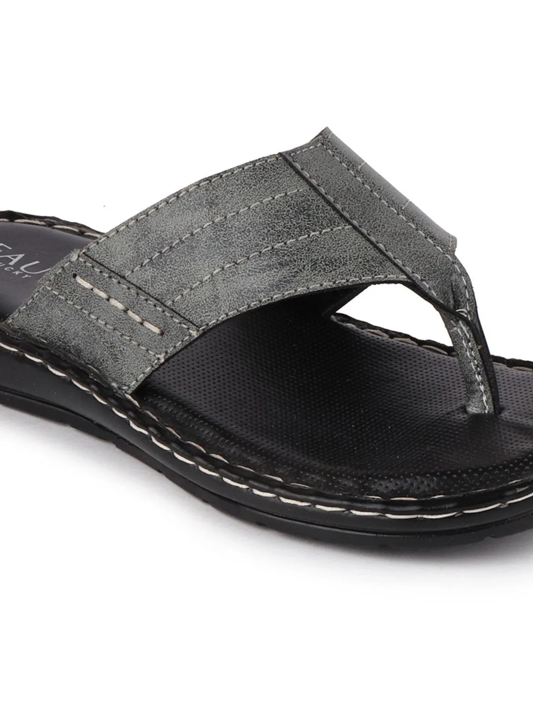 Men Grey Casual Slip-On Slippers