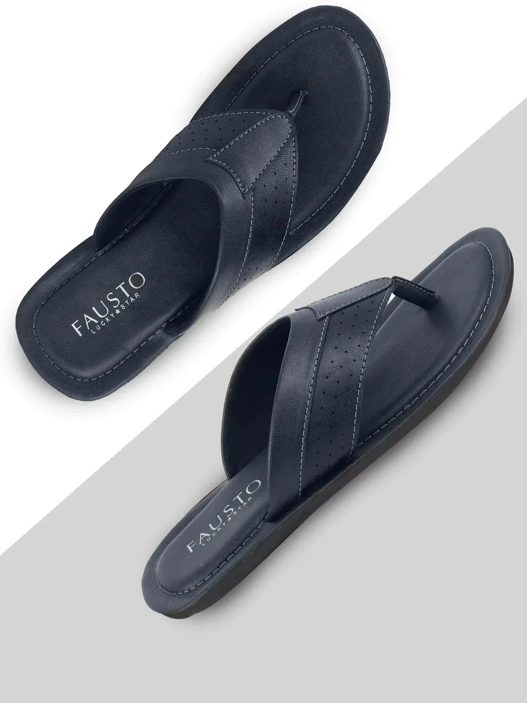 Men Navy Blue Indoor & Outdoor Slippers