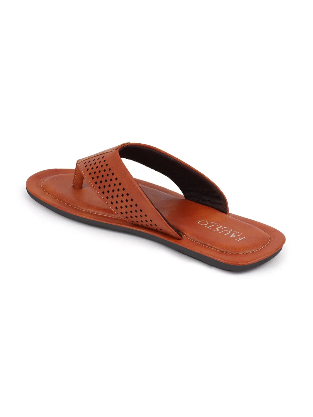 Men Tan Indoor & Outdoor Slippers