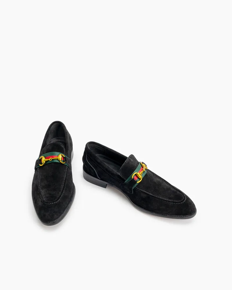 Men's Horsebit Buckle Suede Slip on Driving Loafers