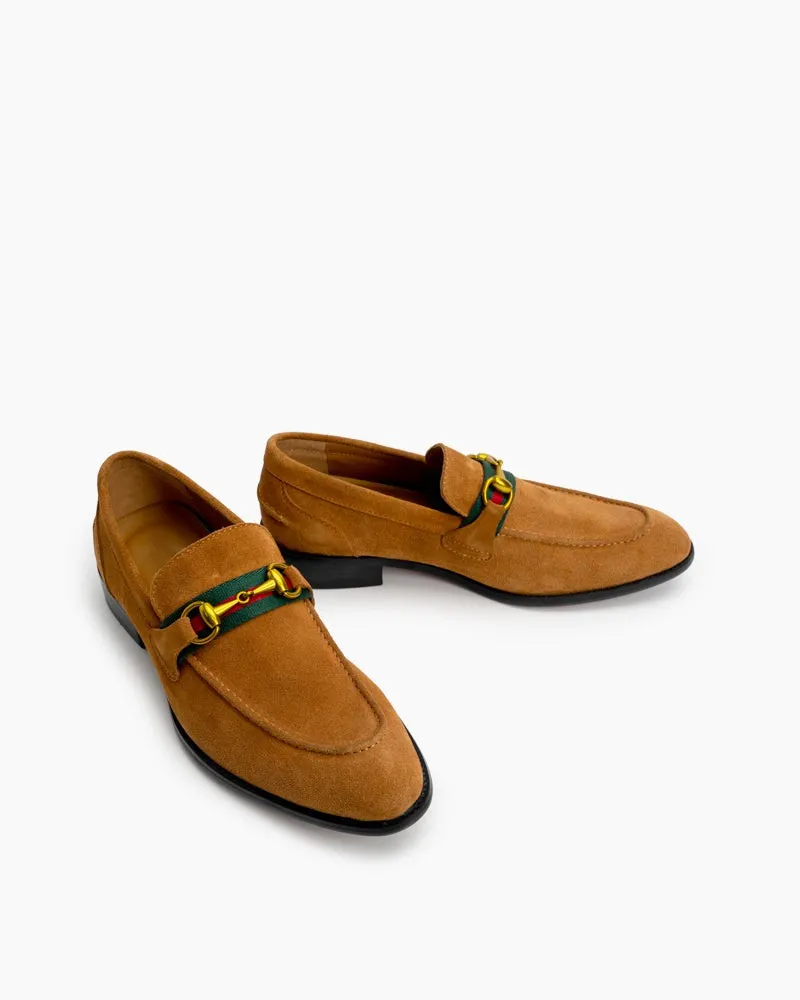 Men's Horsebit Buckle Suede Slip on Driving Loafers