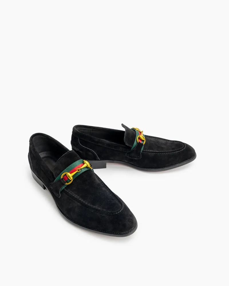 Men's Horsebit Buckle Suede Slip on Driving Loafers