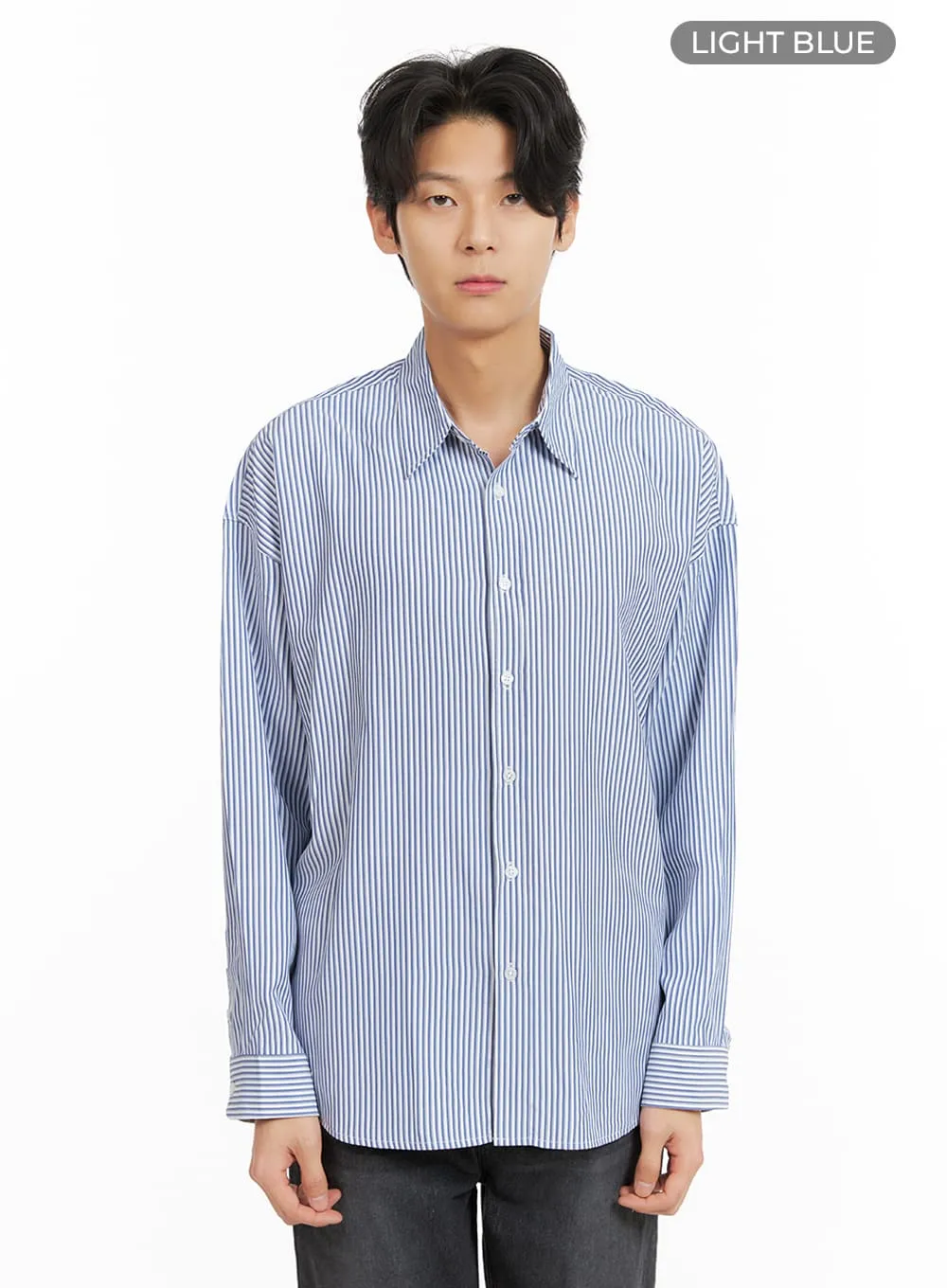 Men's Stripe Collared Shirt IA402