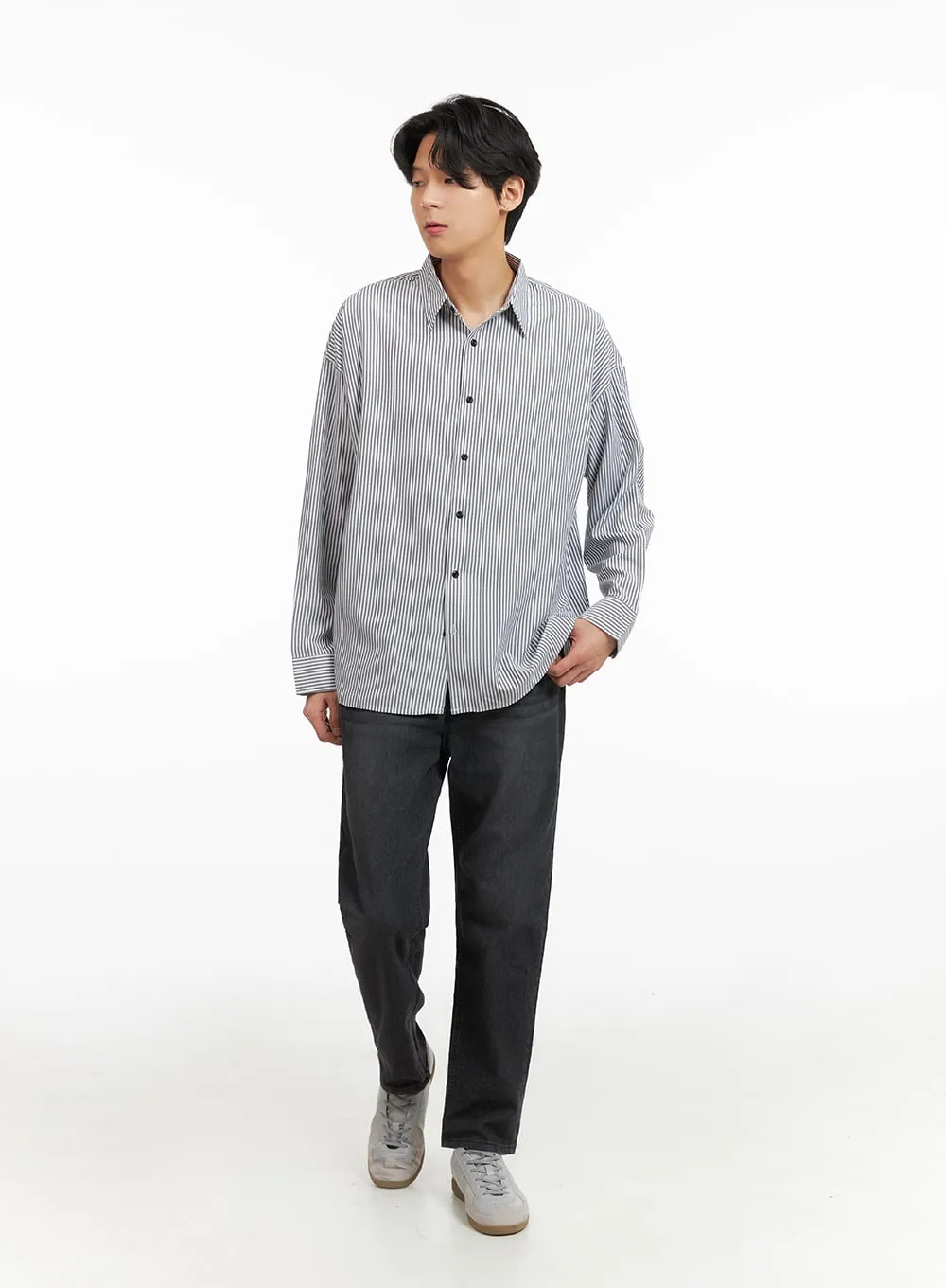 Men's Stripe Collared Shirt IA402