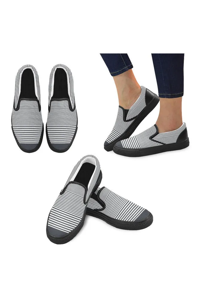 Micro-Striped Men's Slip-on Canvas Shoes