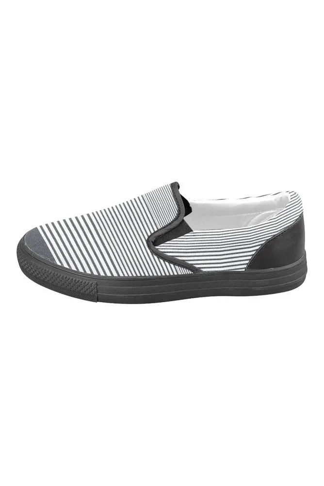 Micro-Striped Men's Slip-on Canvas Shoes