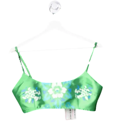 Nasty Gal Green Floral Print Micro Cami Top UK 10