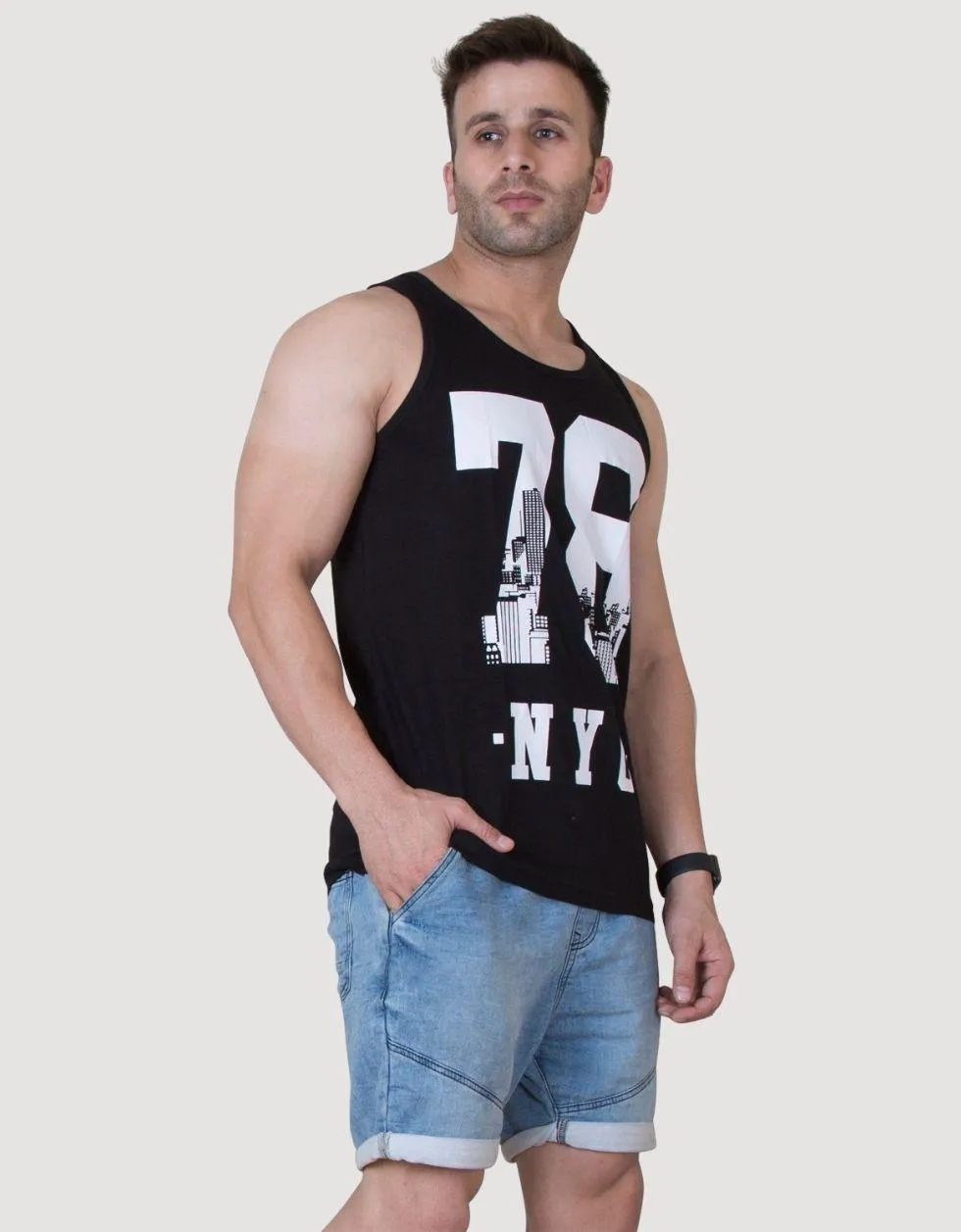 NYC Cotton Printed Gym Printed Gym Men's Vest