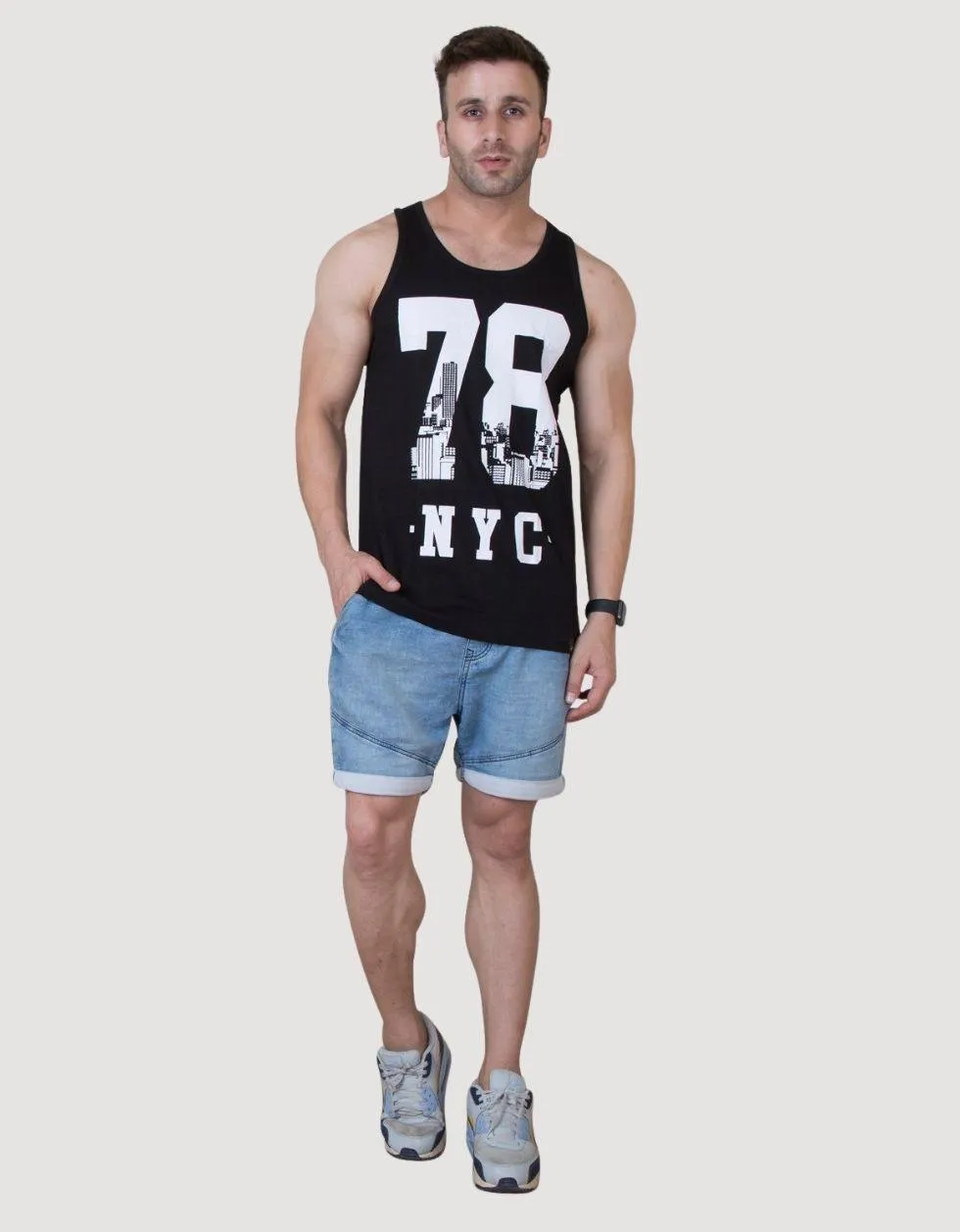 NYC Cotton Printed Gym Printed Gym Men's Vest