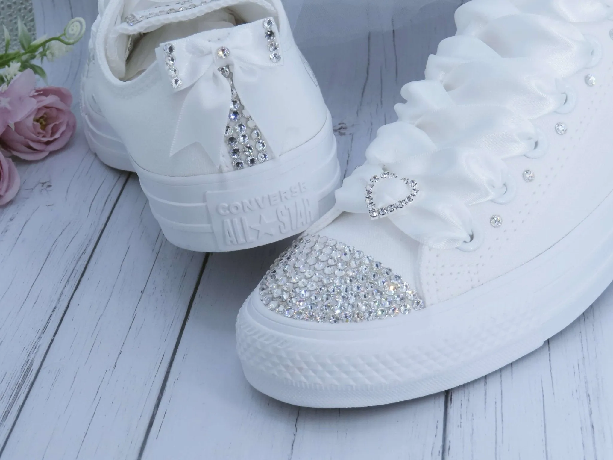 Personalised Custom Crystal Wedding Converse .