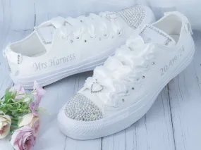 Personalised Custom Crystal Wedding Converse .