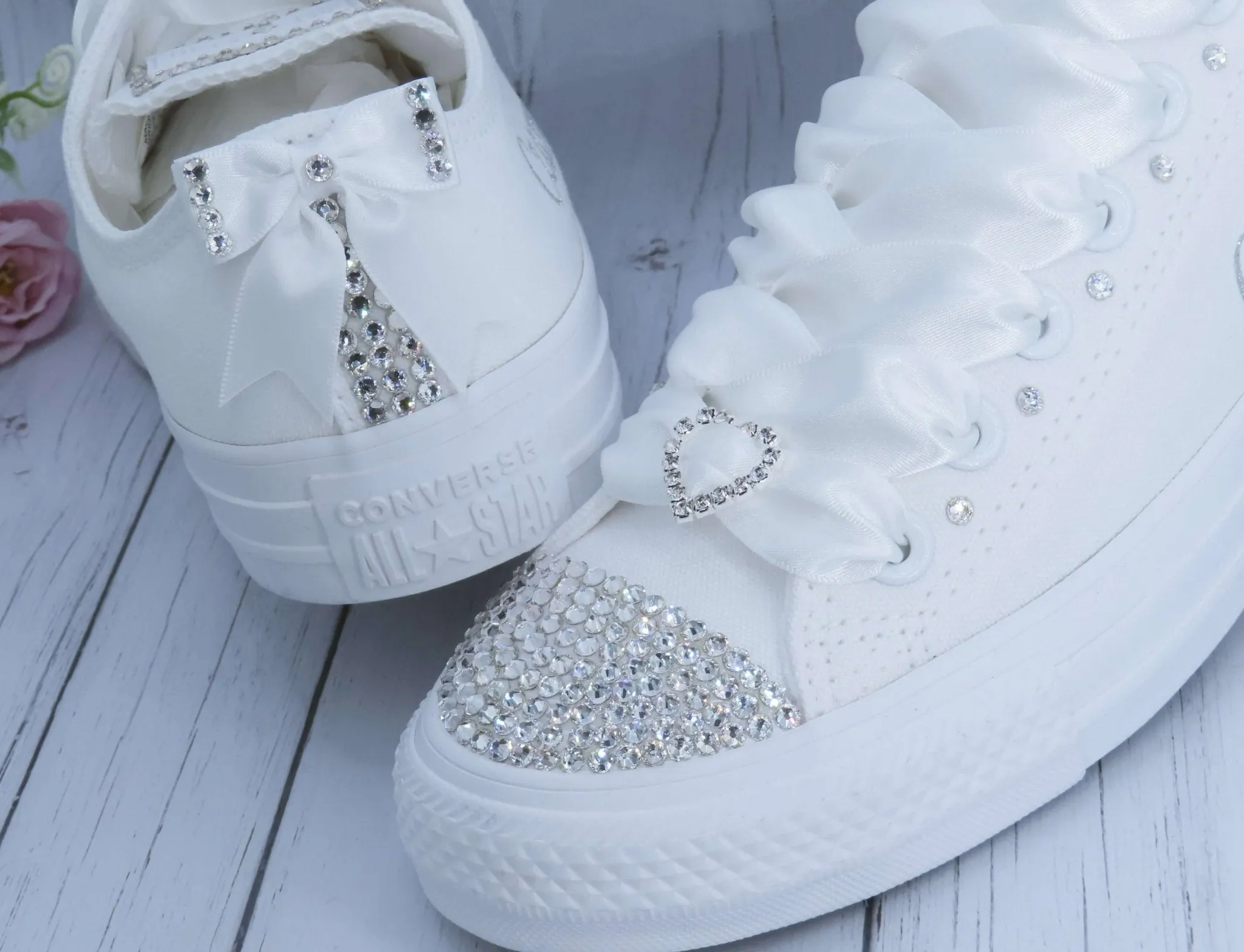 Personalised Custom Crystal Wedding Converse .