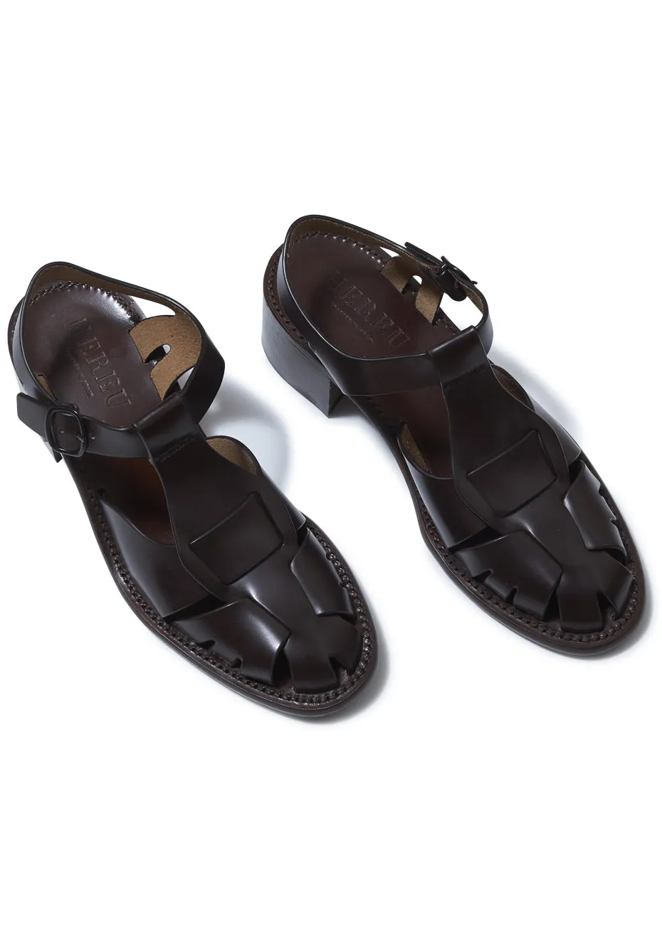 Pesca Heeled Fisherman Sandal Dark Brown