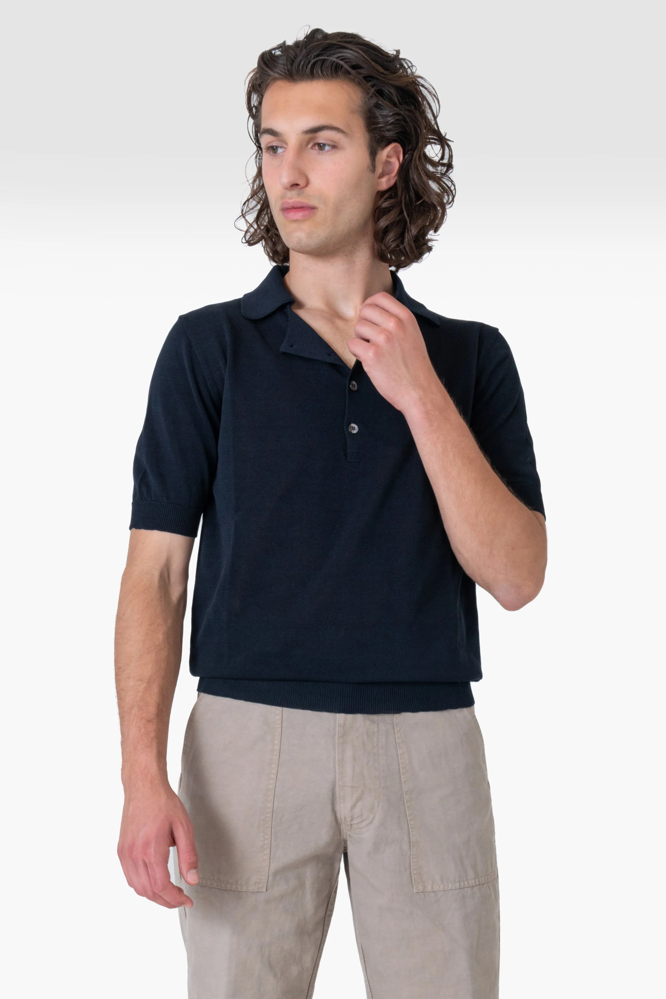 POLO COTONE BLU SCURO