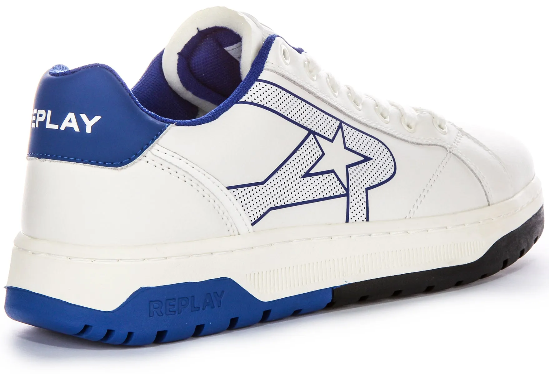 Replay Gemini Star In White Blue For Men