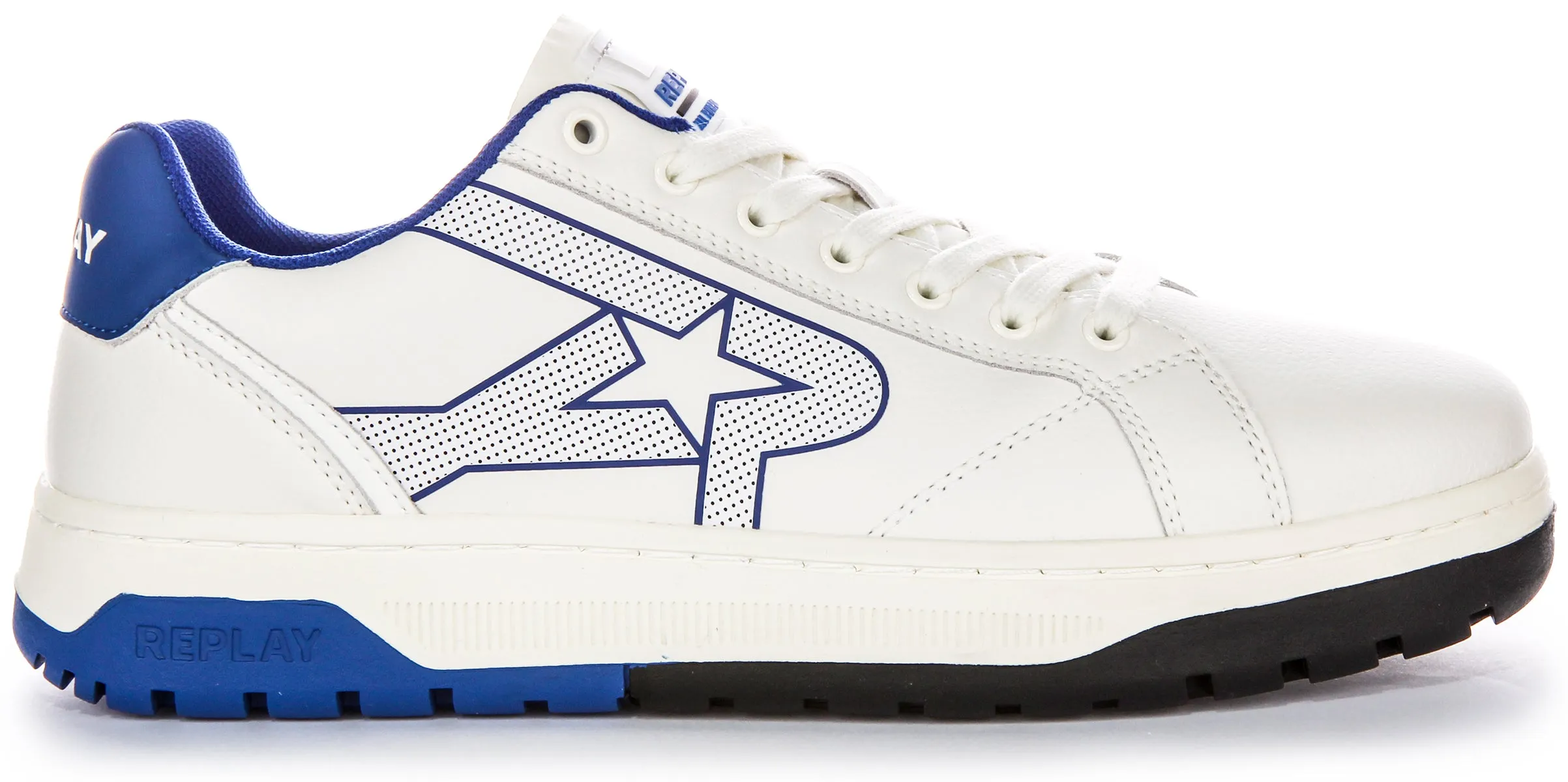 Replay Gemini Star In White Blue For Men