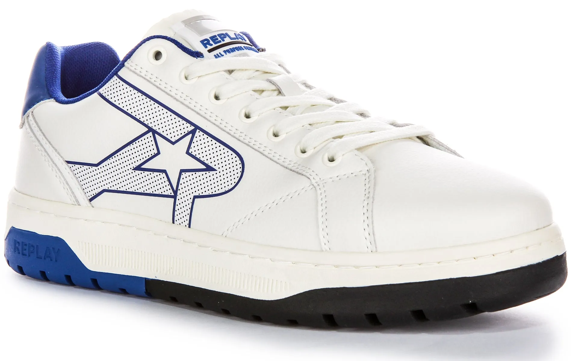 Replay Gemini Star In White Blue For Men