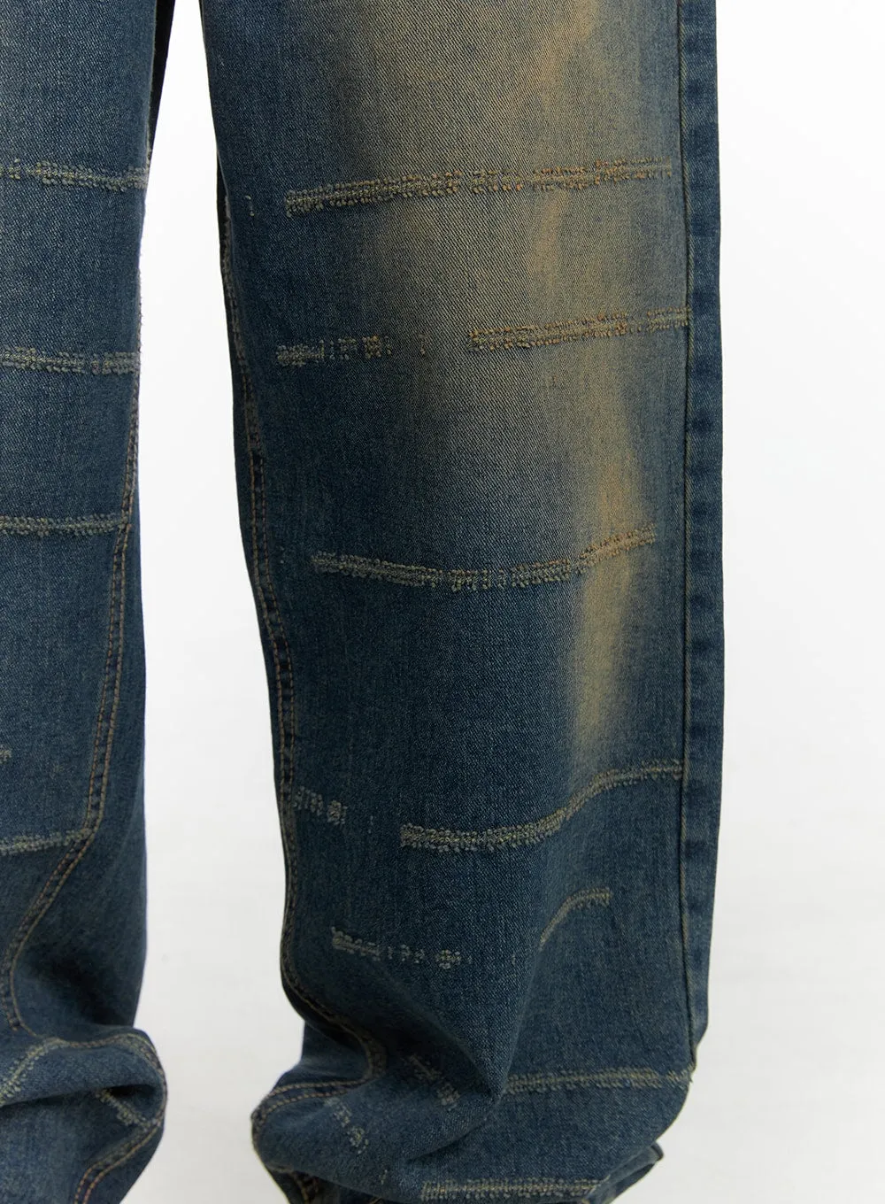 Scratch Textured Baggy Jeans CM405