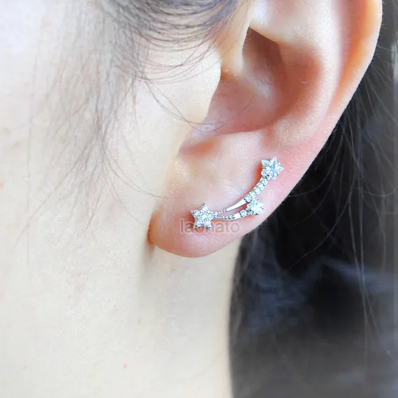 Shooting Stars Ear Climber, ear cuff