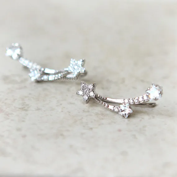 Shooting Stars Ear Climber, ear cuff