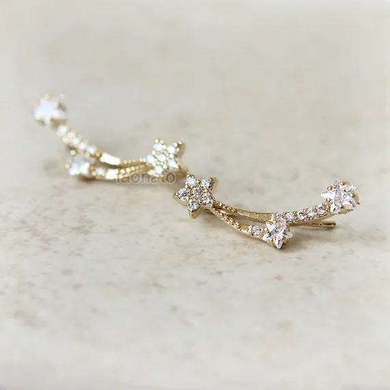 Shooting Stars Ear Climber, ear cuff