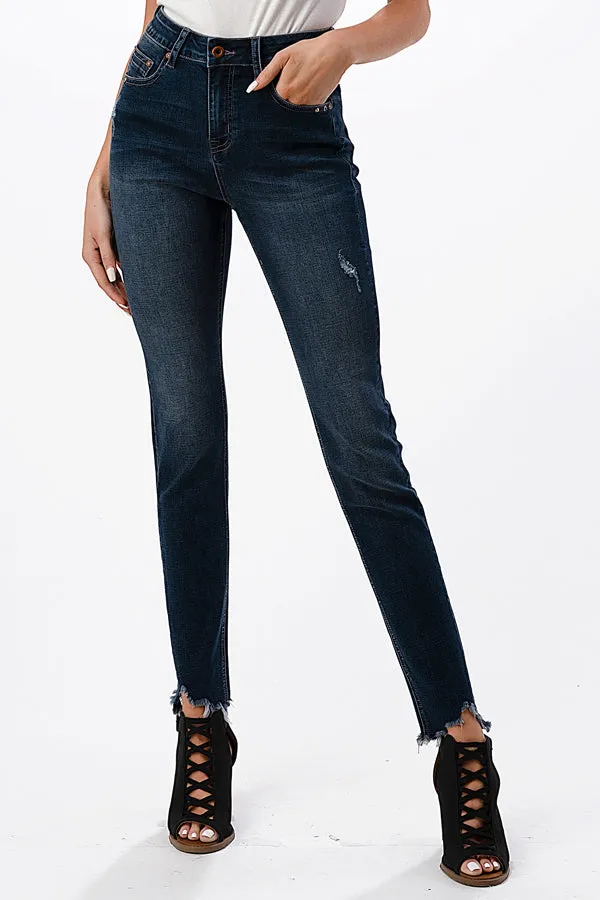 Studs Detail High Waisted Skinny Jeans