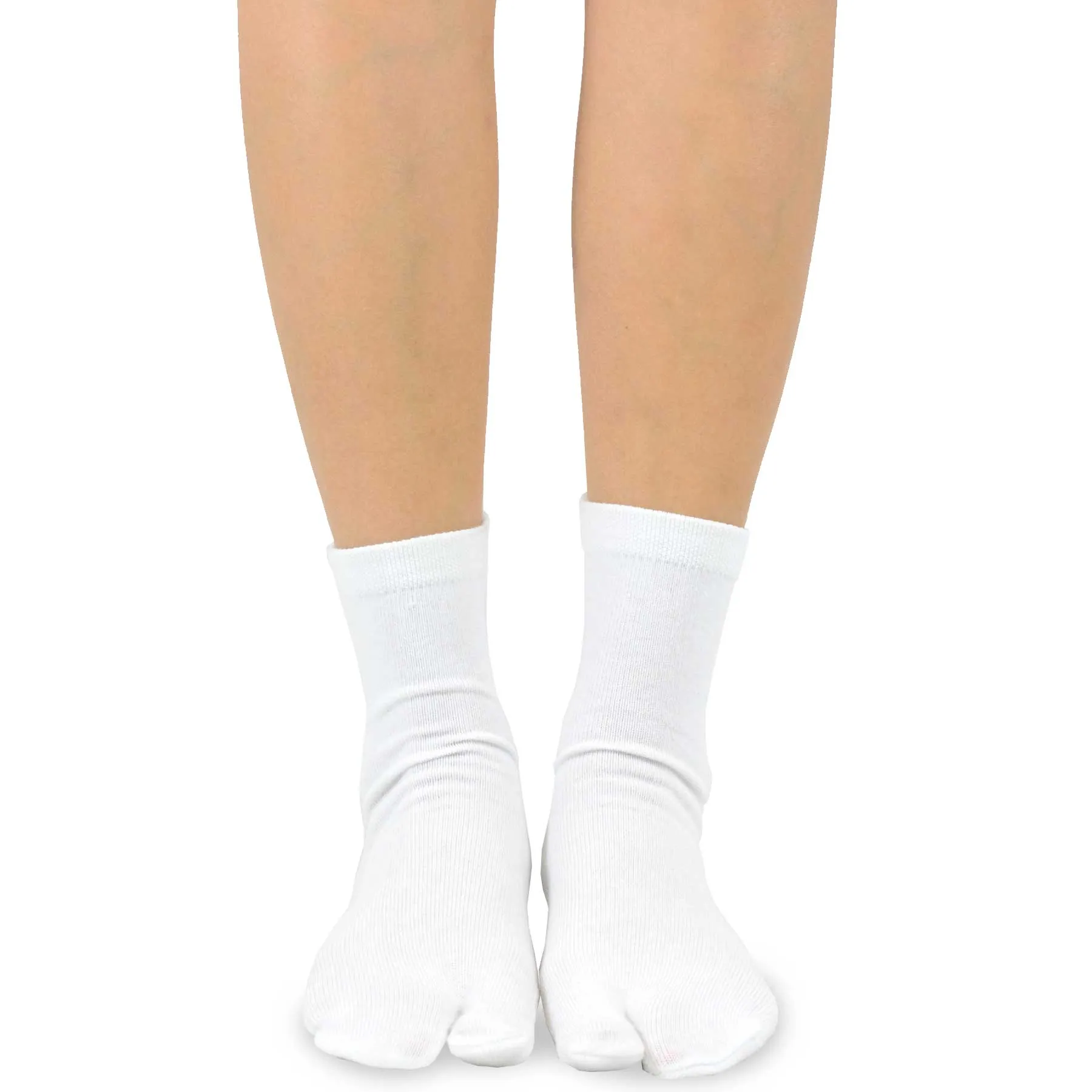 TeeHee Socks Unisex Casual Cotton Big Toe White 3-Pack (11708)