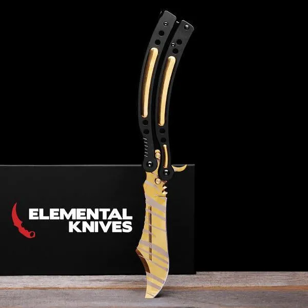 Tiger Tooth Folding Butterfly Knife