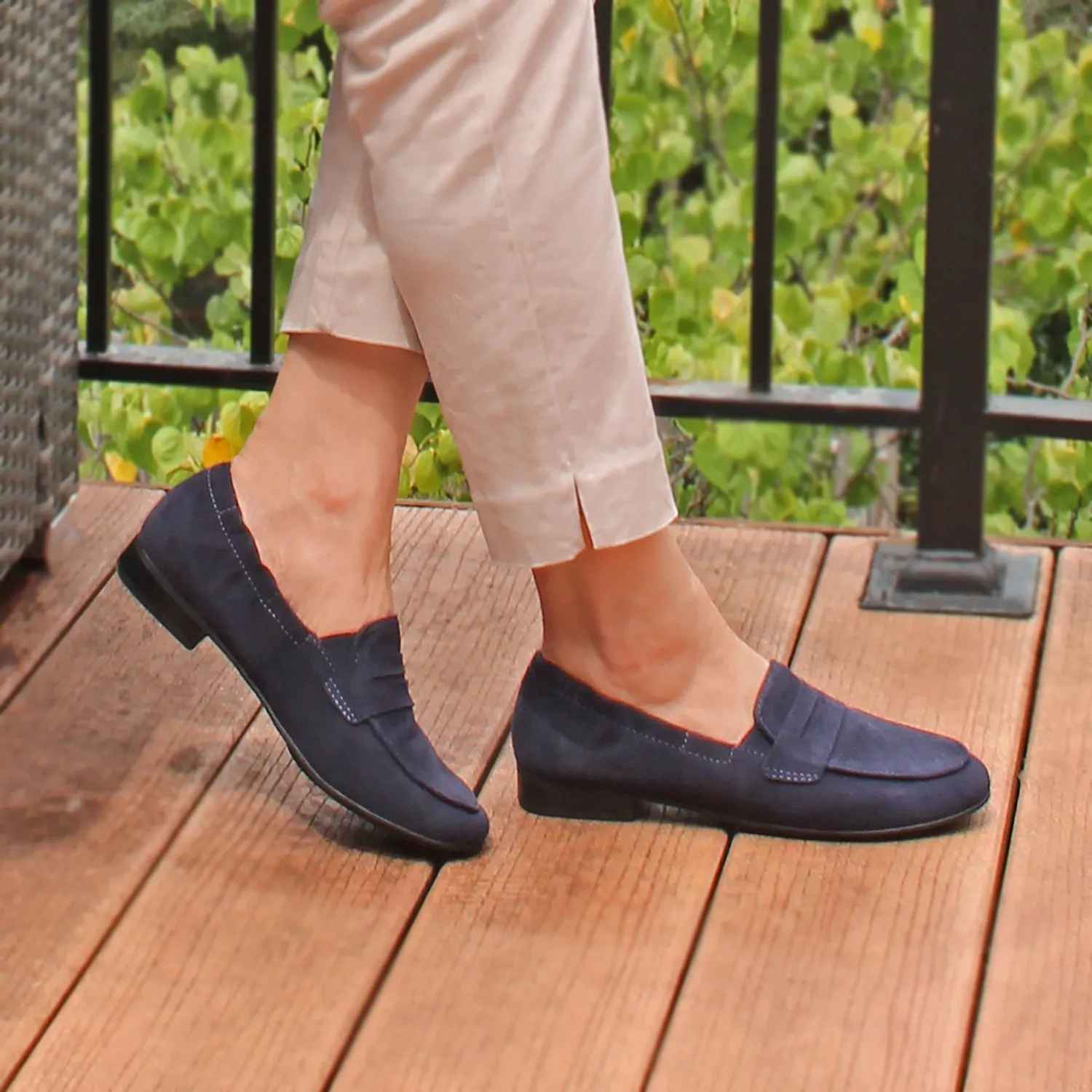 Trish Navy Slip On Shoes