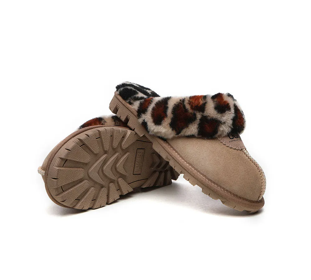 UGG Australian Shepherd Ugg Slippers Double Face Sheepskin Women Leopard Print Slipper