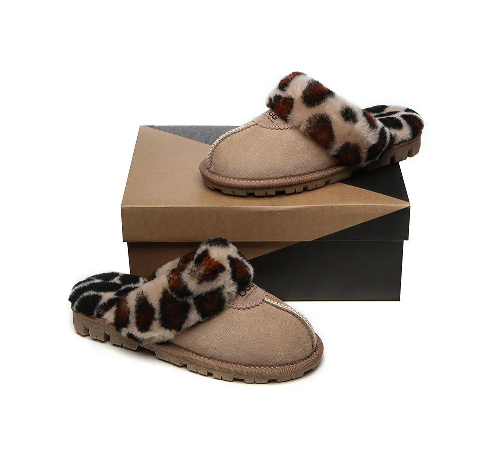 UGG Australian Shepherd Ugg Slippers Double Face Sheepskin Women Leopard Print Slipper