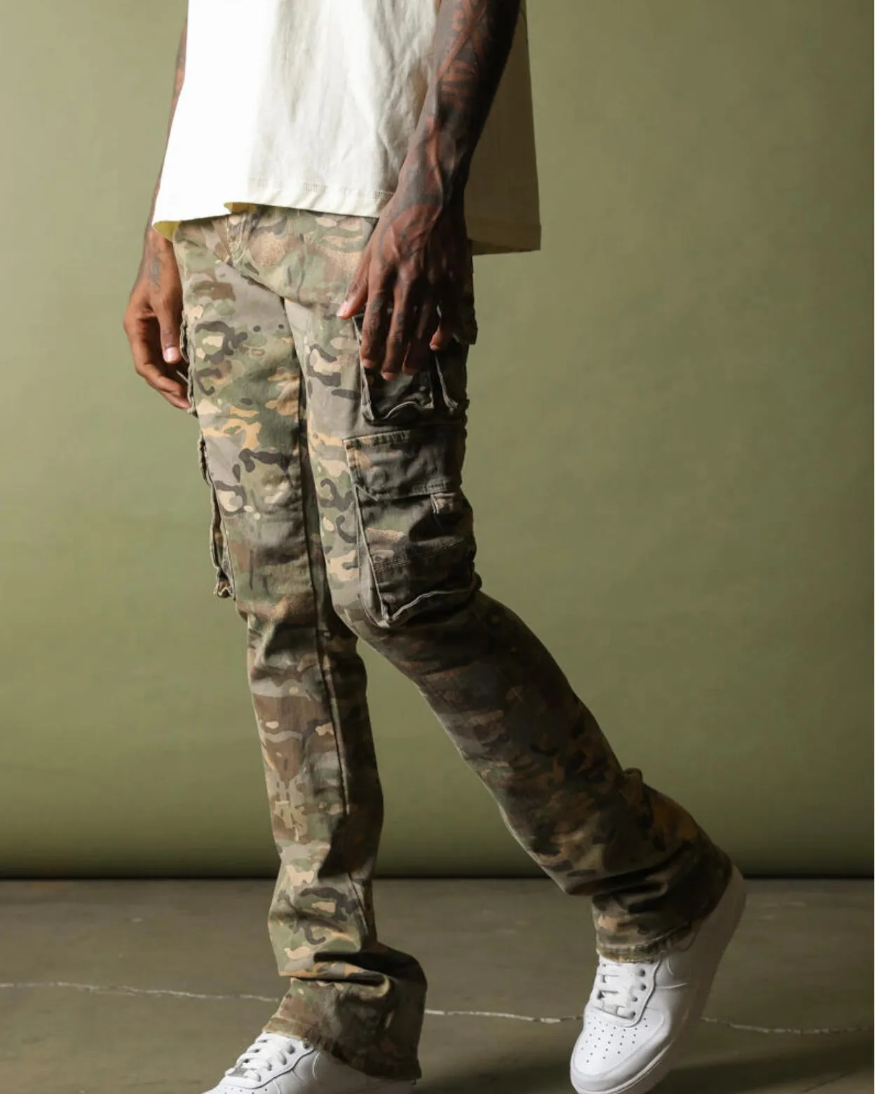 Virgo Camo Stacked Jeans