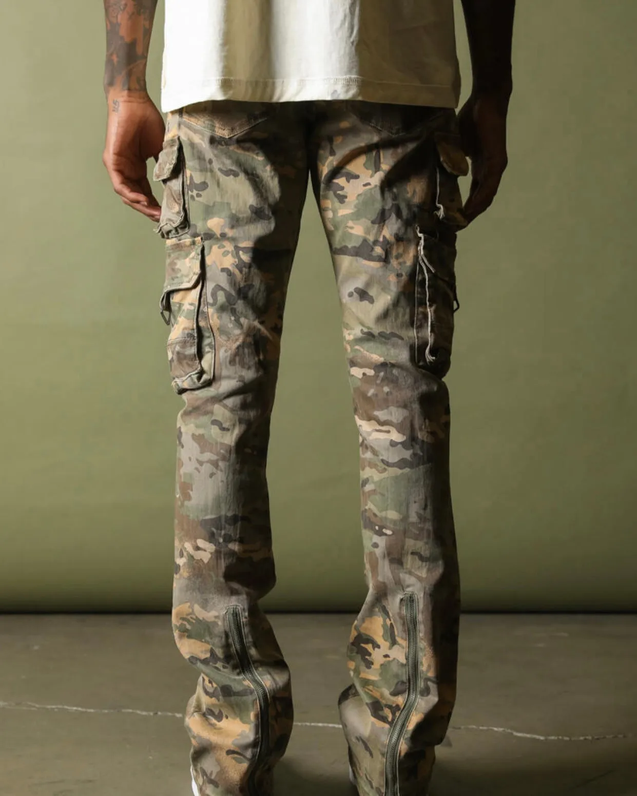 Virgo Camo Stacked Jeans