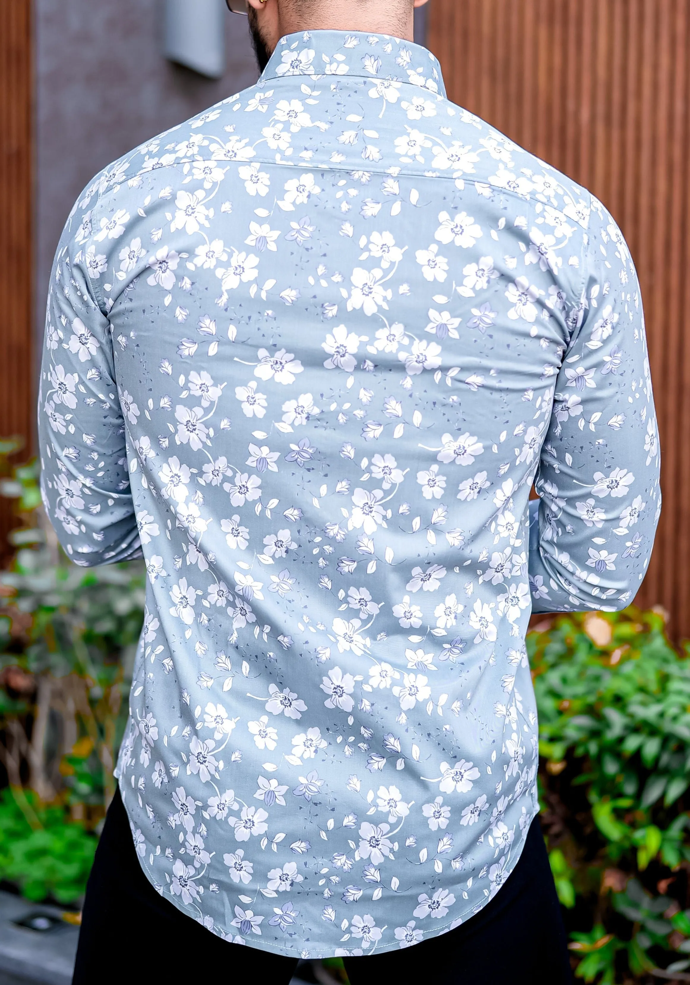 VOZIA Naso Floral Printed Button-Up Men's Shirt