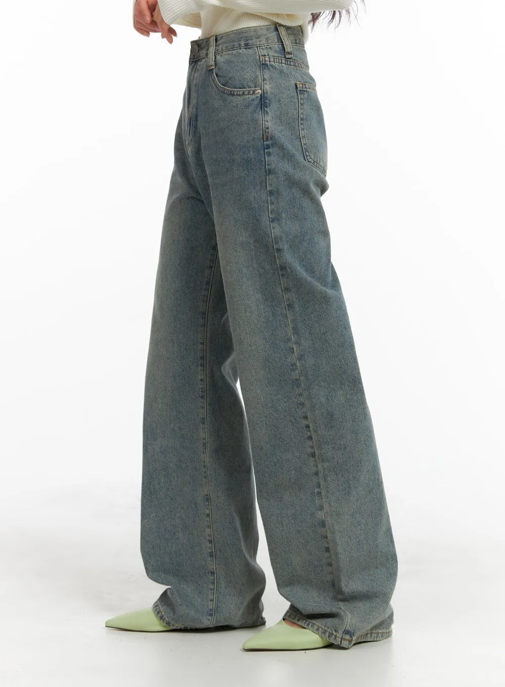 Wide Washed Jeans OM425