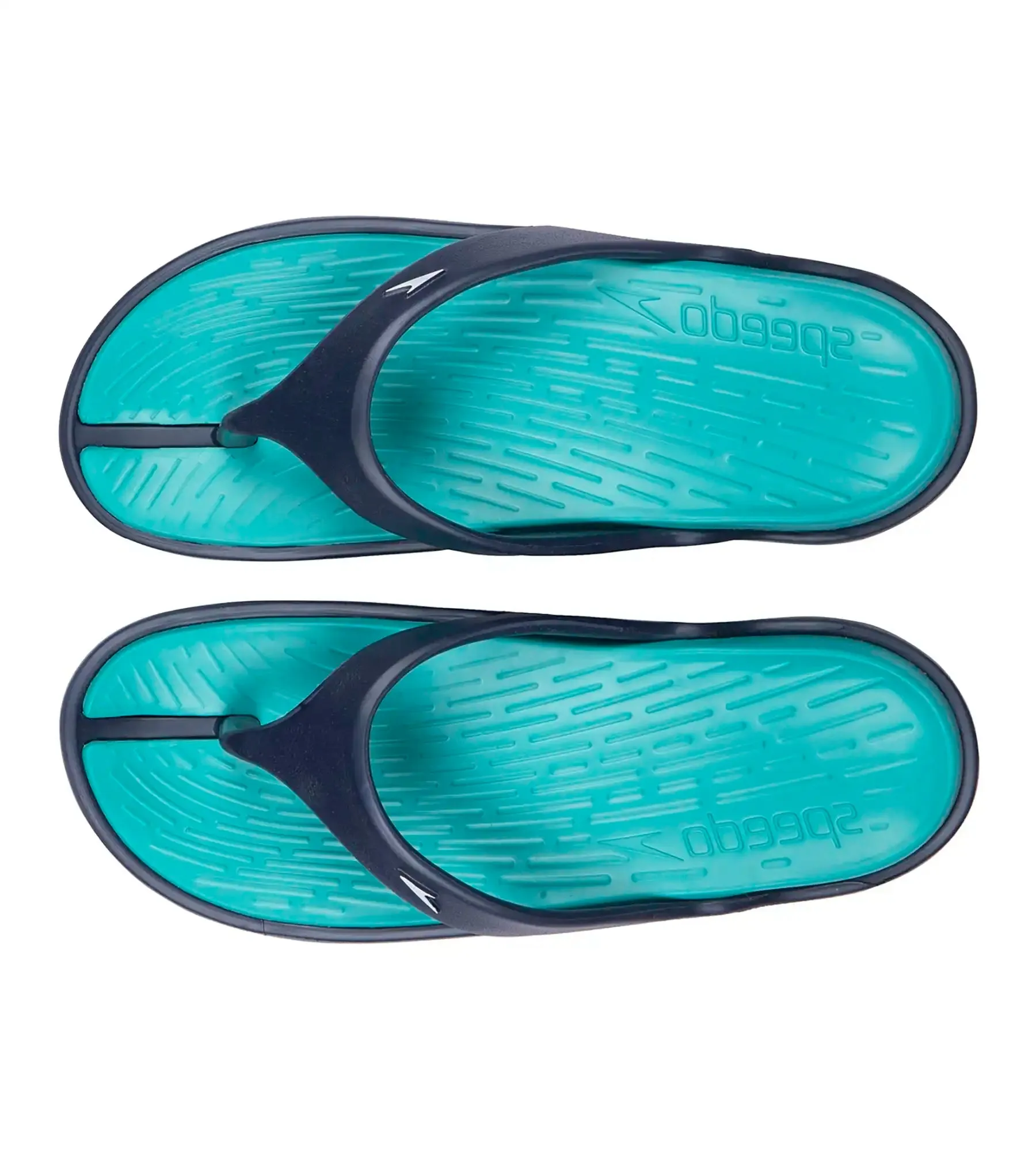 Women's Dual Colour Flip Flops - Jade & Navy