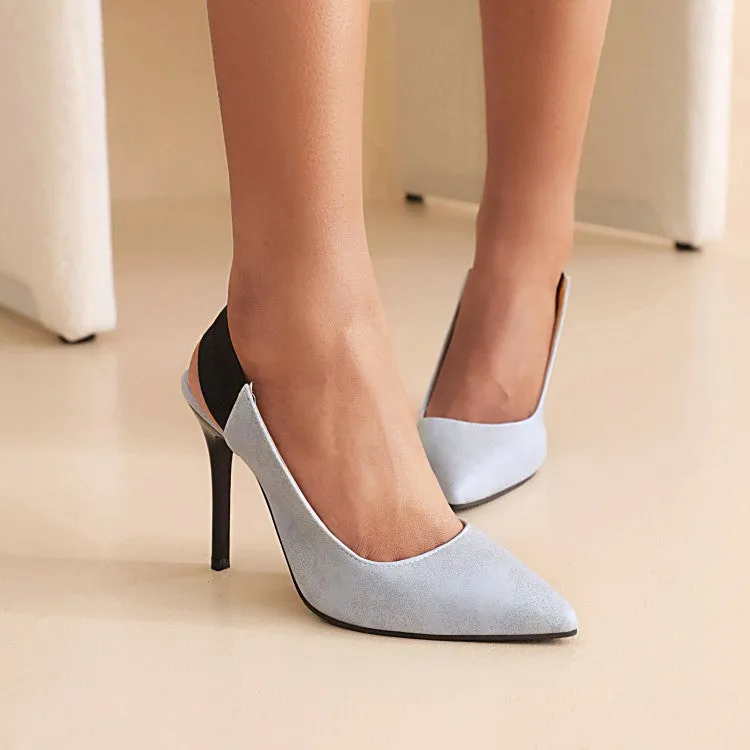 Women's Printed Pointed Toe Slingbacks Stiletto High Heels Sandals